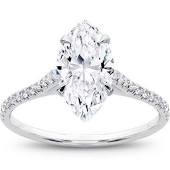 Marquise Diamond Engagement Ring with white gold metal