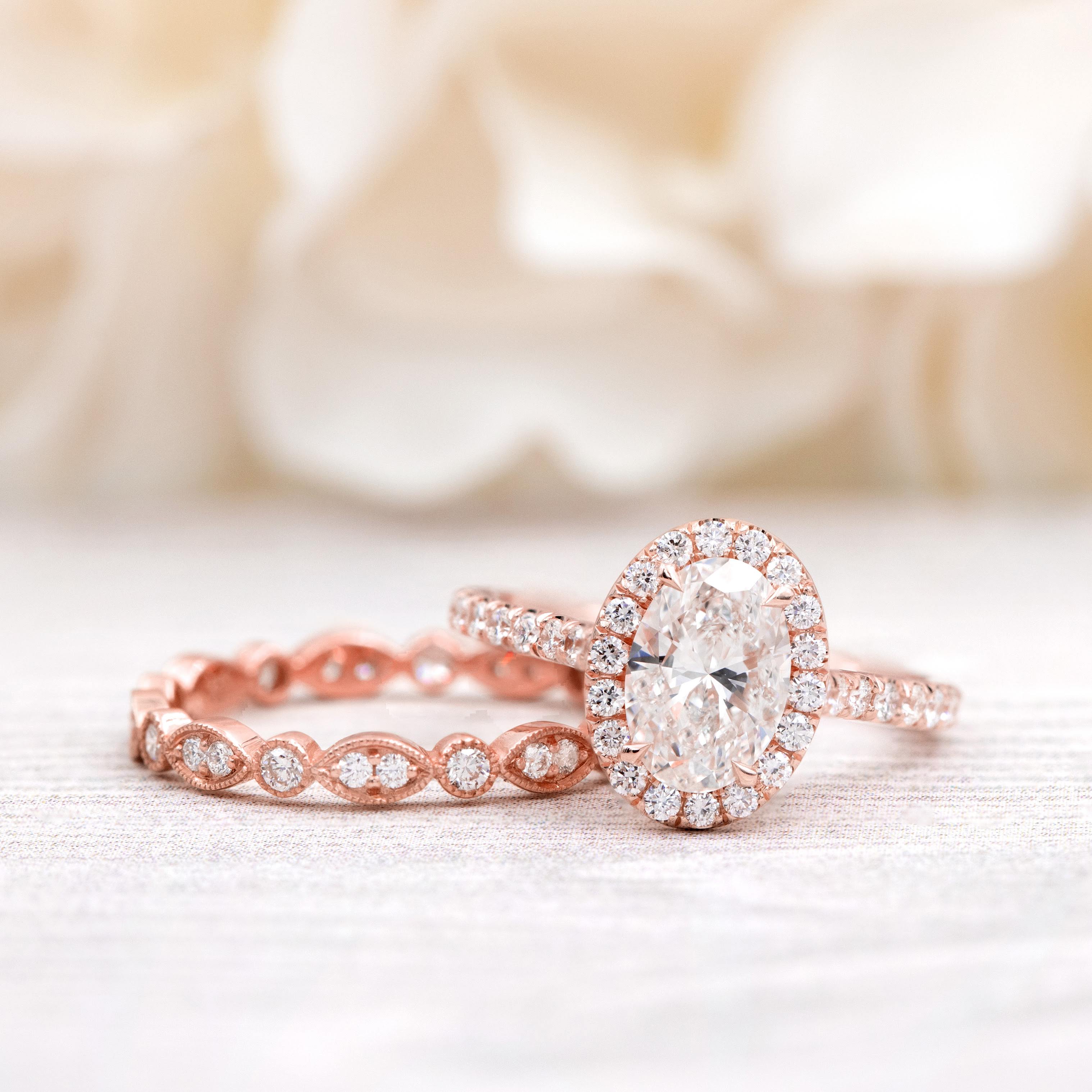 Teardrop Pink Morganite Bridal 14k Gold Ring Set-14k White Gold Pear Pink  Gemstone Engagement 2 Ring-14k Rose Gold Halo Ring W/ Wedding Band - Etsy