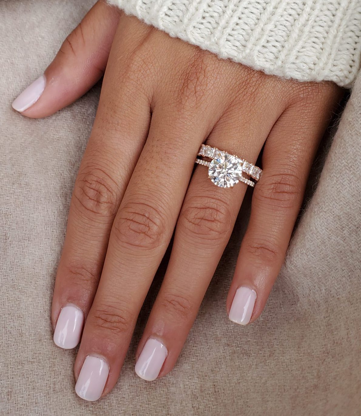 Oval Accented 14K Rose Gold Engagement Ring