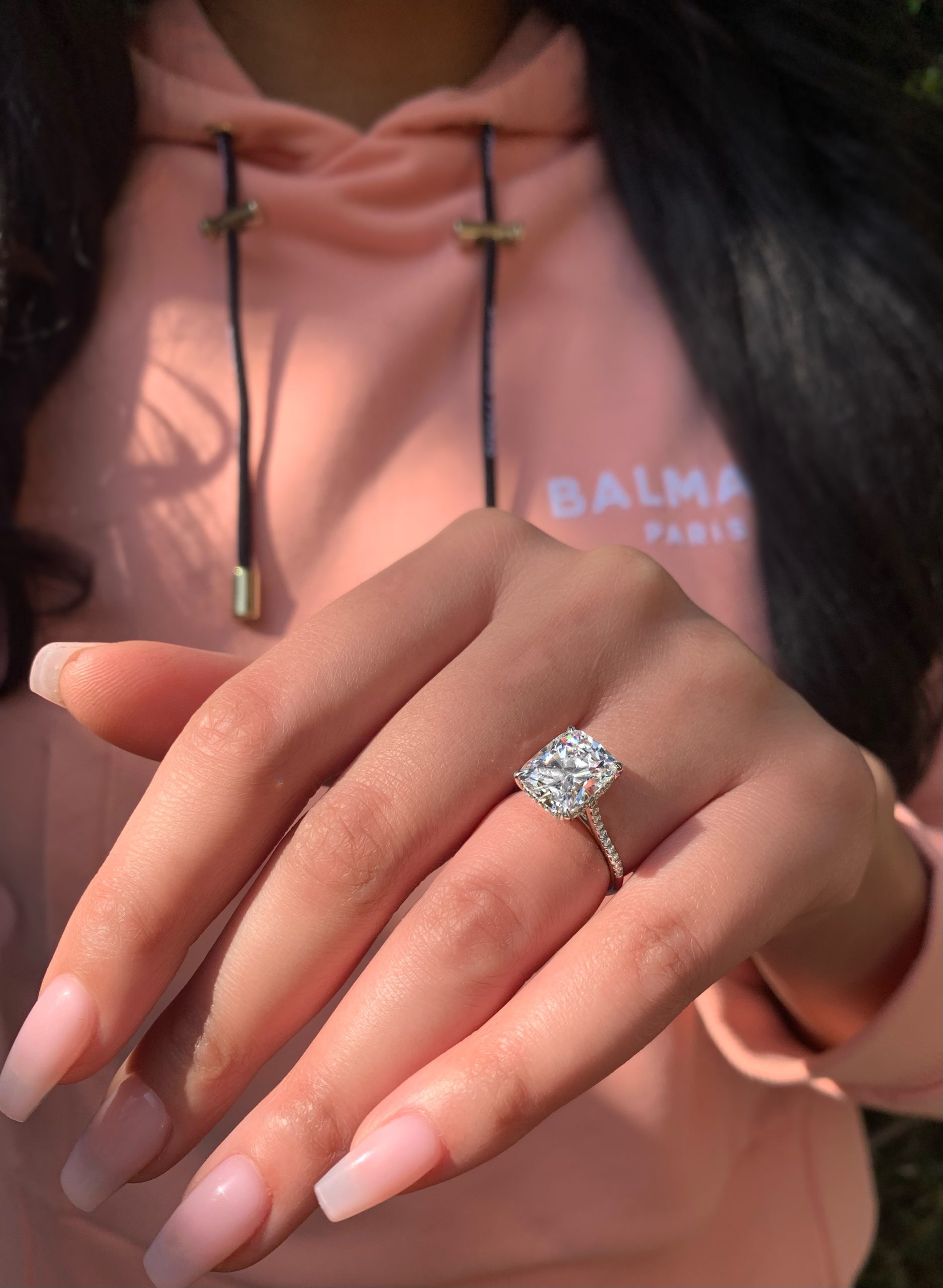 6 Carat Round Cut Diamond with Petite Engagement Ring - YouTube