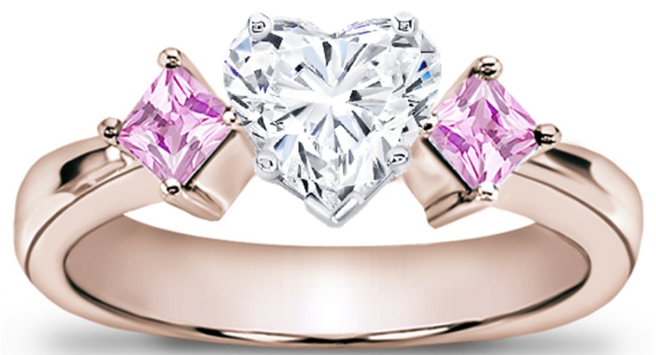 gemstone engagement rings with heart shaped gem