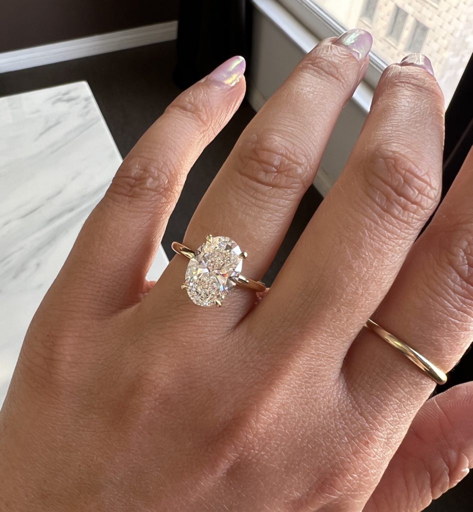 1.51 carat Oval Diamond Hidden Halo™ Engagement Ring | Lauren B Jewelry