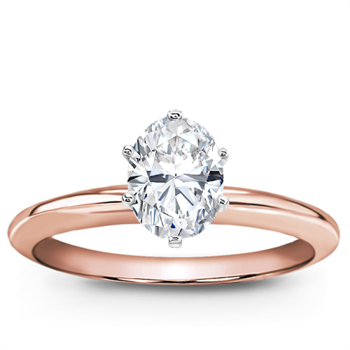 Classic Solitaire Engagement Ring Setting in 14K Rose Gold