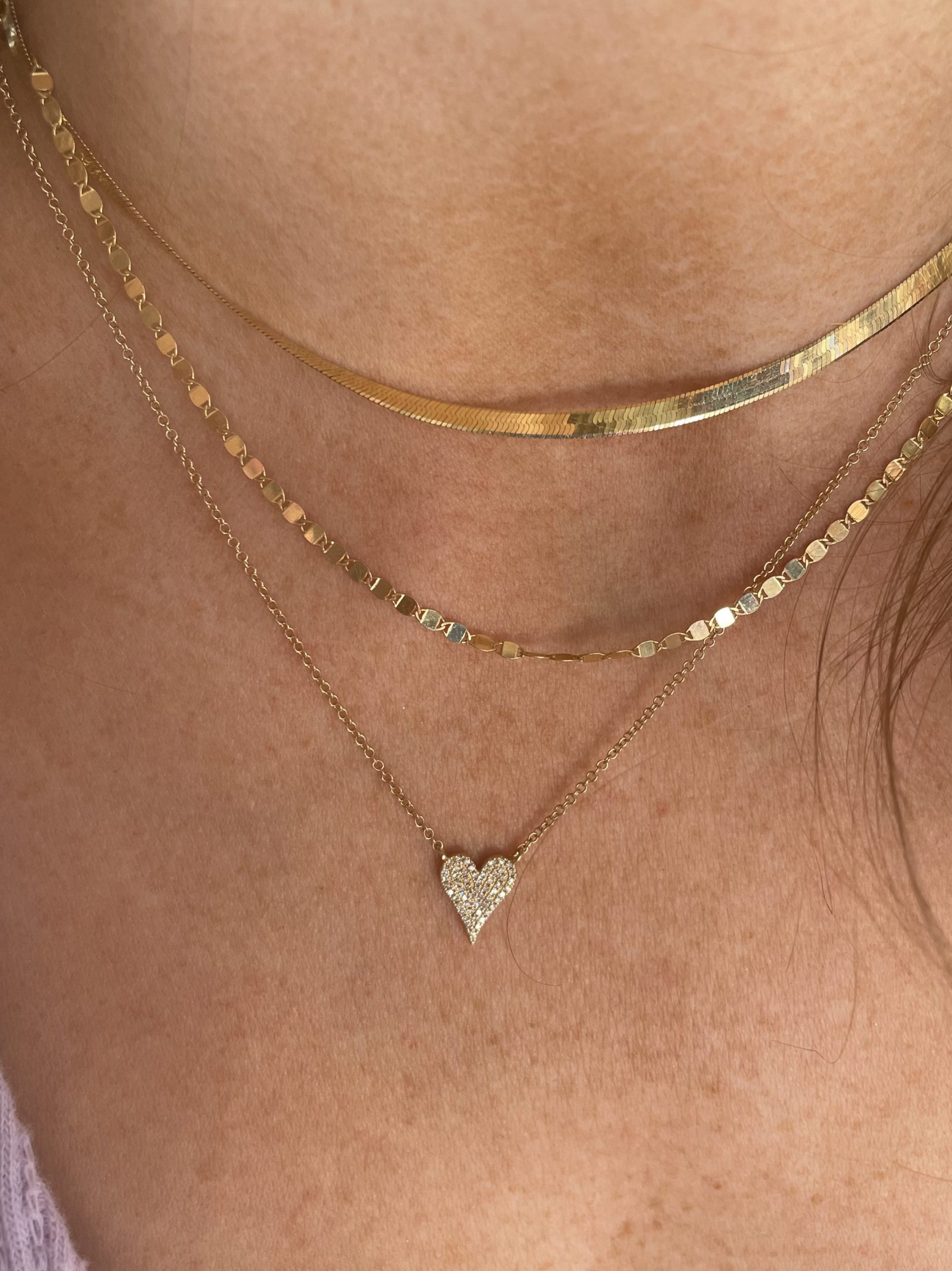 pave diamond heart necklace 