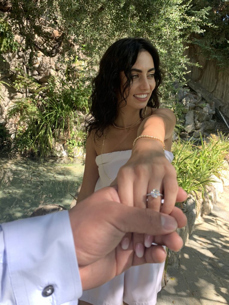 Graden proposal with beautiful engagement ring 