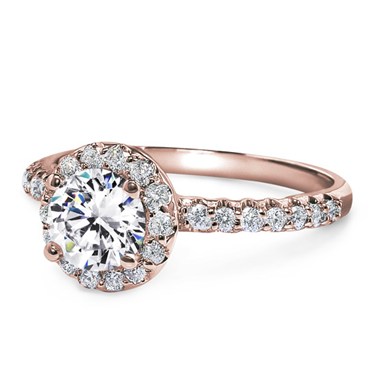Rose Gold and Diamond Pave Engagement Ring from Adiamor