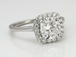 Cushion Halo Engagement Ring