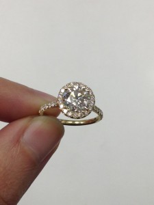Diamond Halo Engagement Ring with Round Diamond from Adiamor