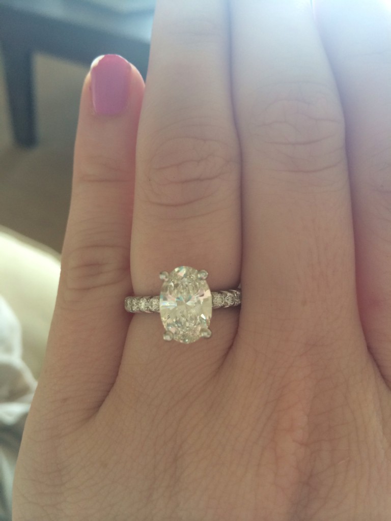 Oval Diamond Engagement Ring on Hand
