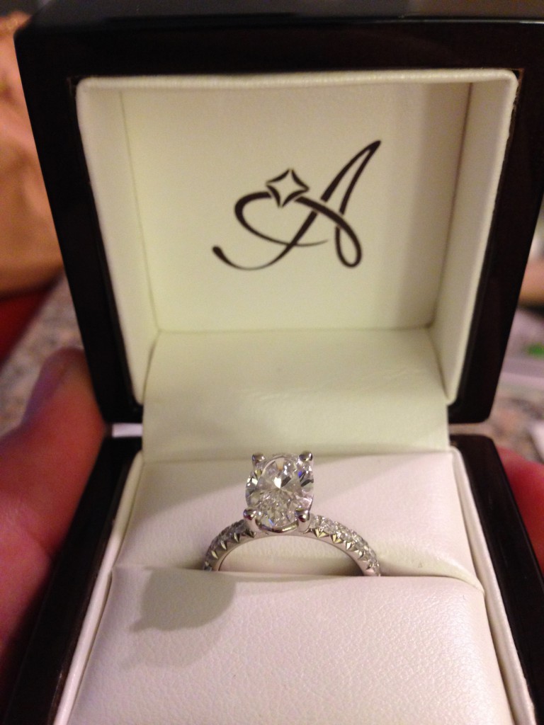 Oval Diamond Engagement Ring in Box