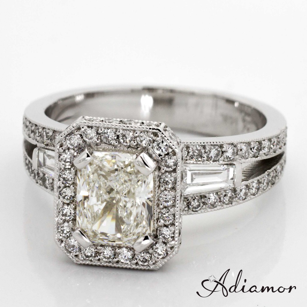 Custom Engagement Ring for Radiant Diamond