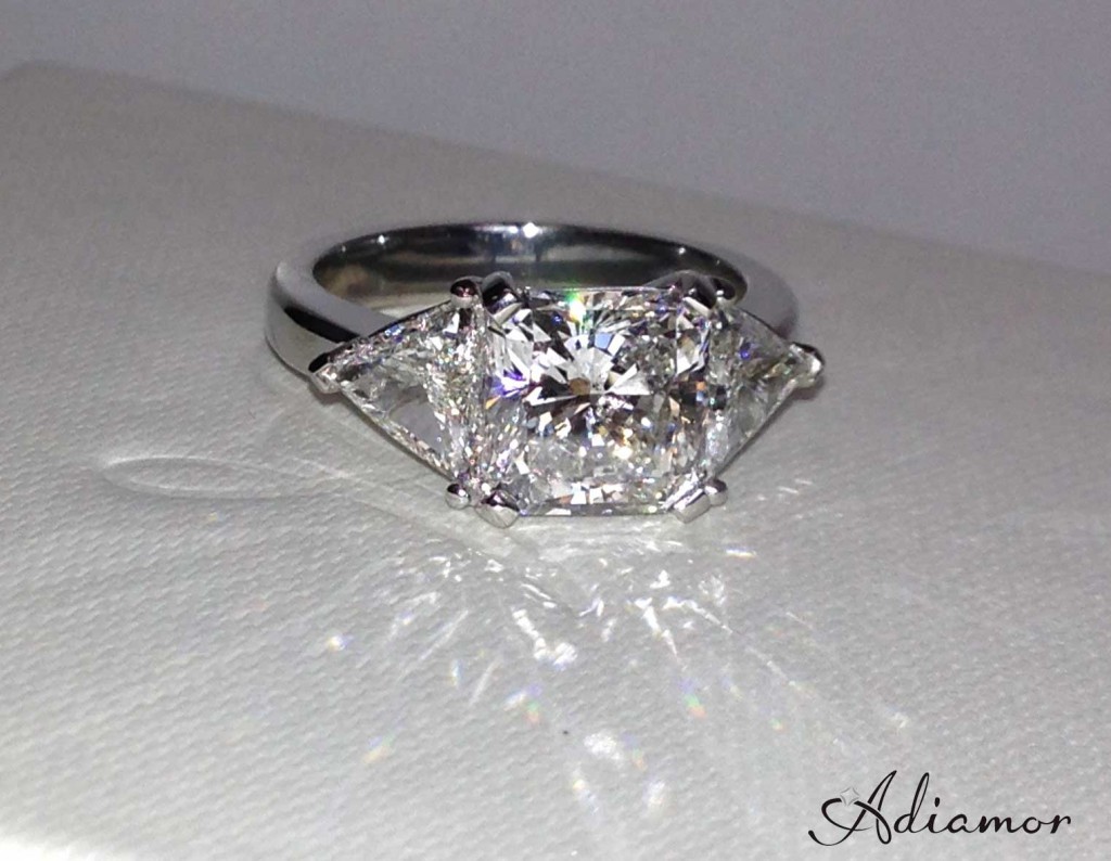 Radiant Diamond Three Stone Ring