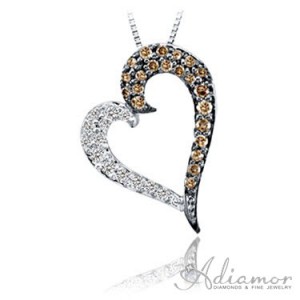 White-and-Chocolate-Diamond-Heart-Pendant
