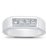 platinum diamond wedding band for men