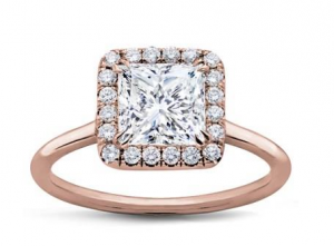 halo rose gold ring