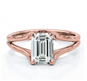 rose gold split shank engagement ring