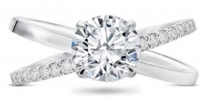 criss cross engagement ring