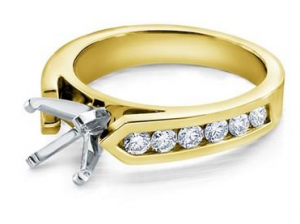 18k yellow gold Channel-Set Engagement Setting