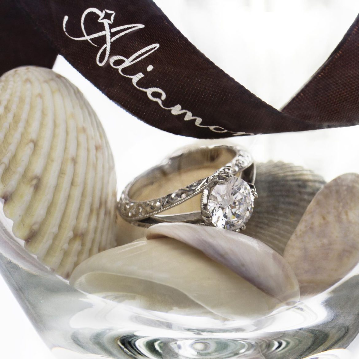 Vintange Engagement Ring in Glass